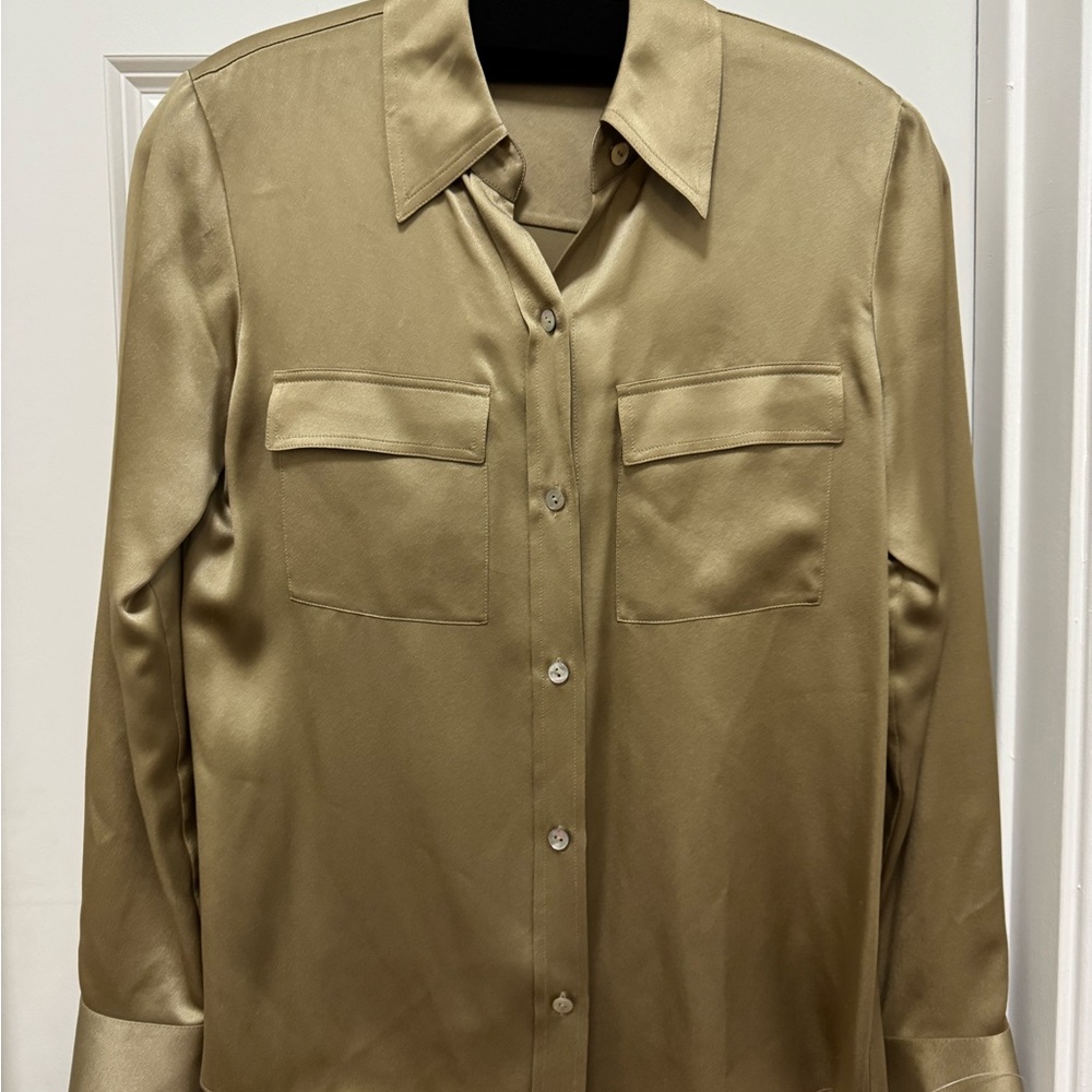 Vince Silk Button-Up Shirt